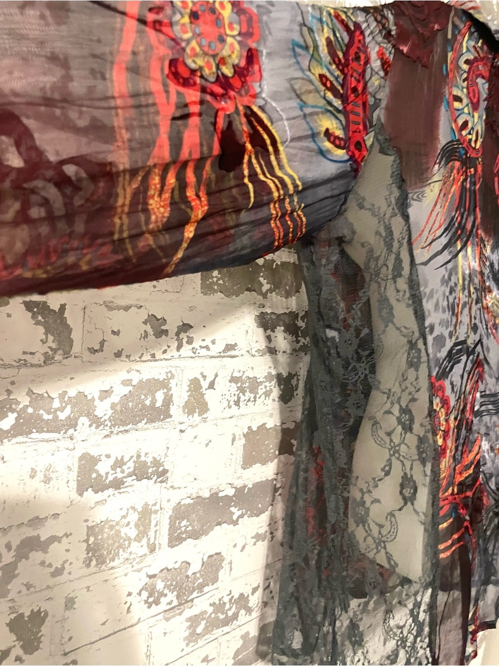MK Solo Stella Silk Blend Sheer Ruffle Boho Blouse Size L Y2K Romantic Top - Picture 7 of 10
